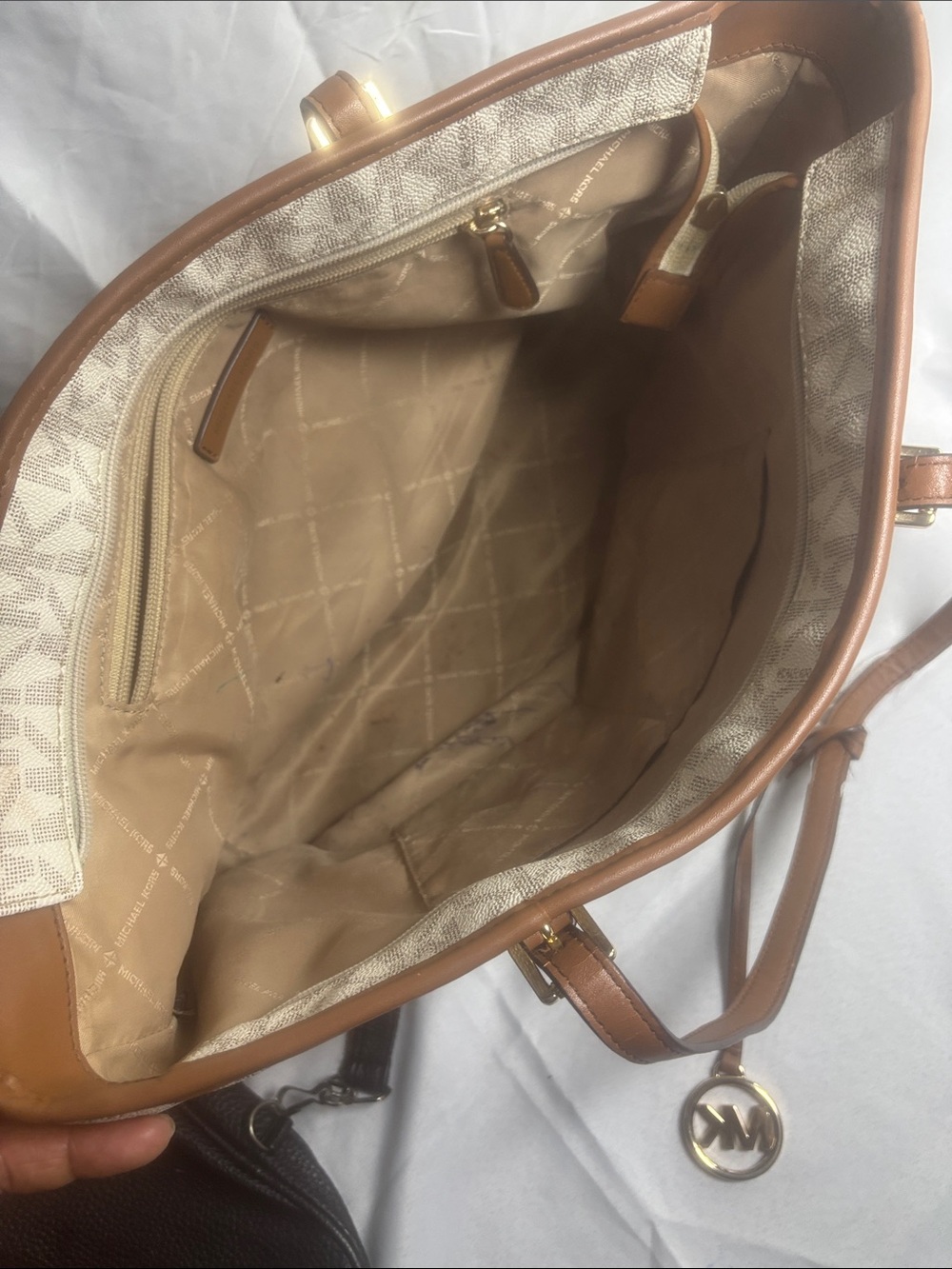 Michael Kors Beige and Tan Signature Tote